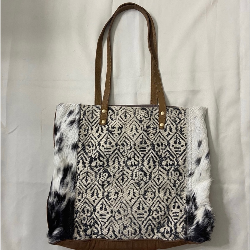 Myra Bag Cotton & Cowhide Tote bag